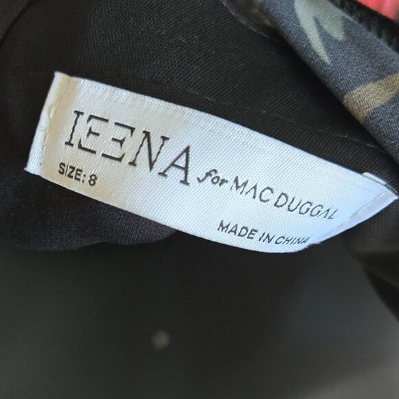 Ieena for Mac Duggal Long-Sleeve Ruffled Chiffon Floral Mini Dress Size 8 - Picture 12 of 14